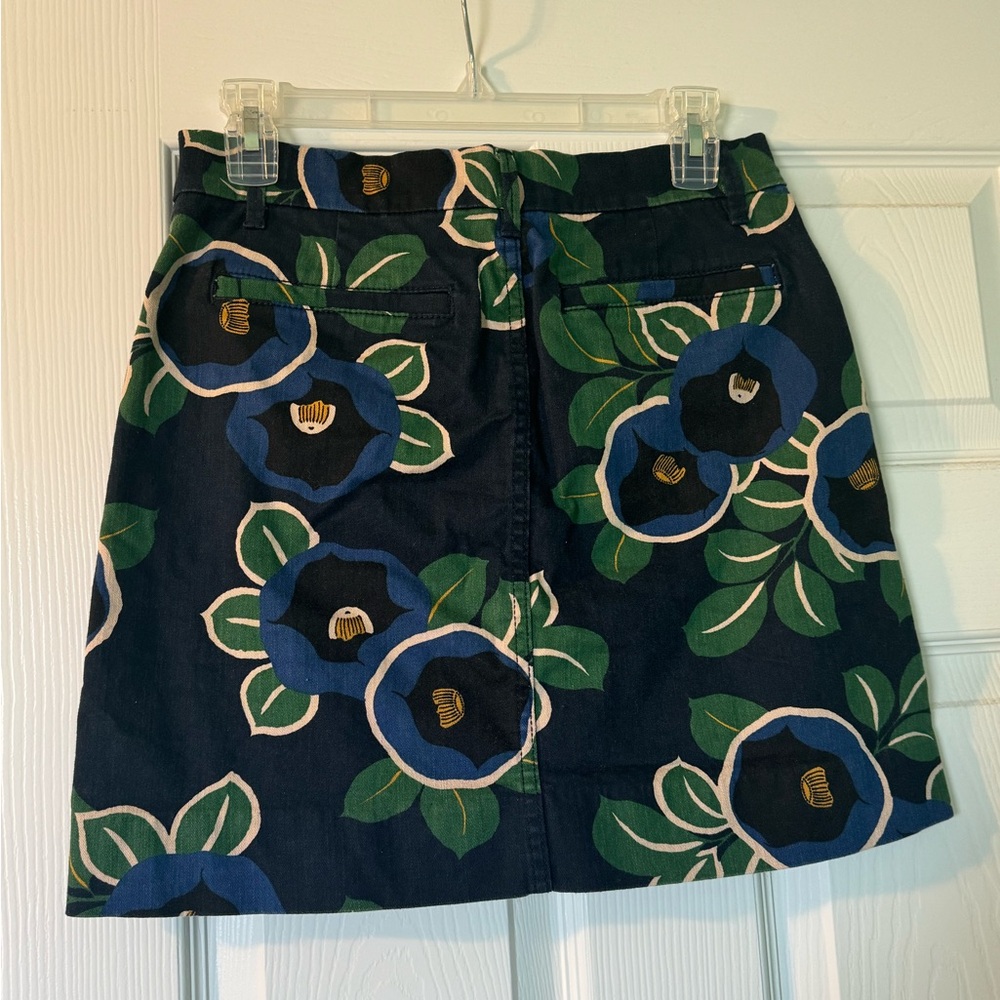 Tory Burch Navy Floral Mini Skirt - Picture 2 of 3